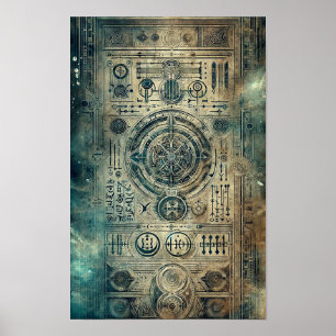 Karte zur versunkenen Stadt Atlantis Poster