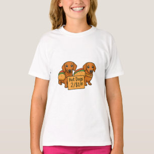 Karteckelte Dachshunde als Hot Dogs T-Shirt