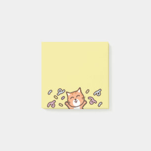 Karteikarte Cartoon-Katze Post-it Klebezettel