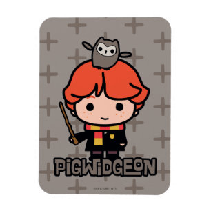 Karteikarte Ron Weasley und Pigwidgeon Magnet