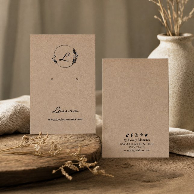 Karteikarte Visitenkarte (Kraft paper earring display card #displaycard #craftpaperbusinesscard)