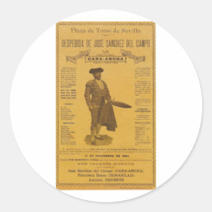 Kartel para la despedida del torero - Sevilla Runder Aufkleber