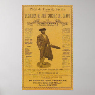 Kartelle für die Despedida del torero Bull Fighter Poster