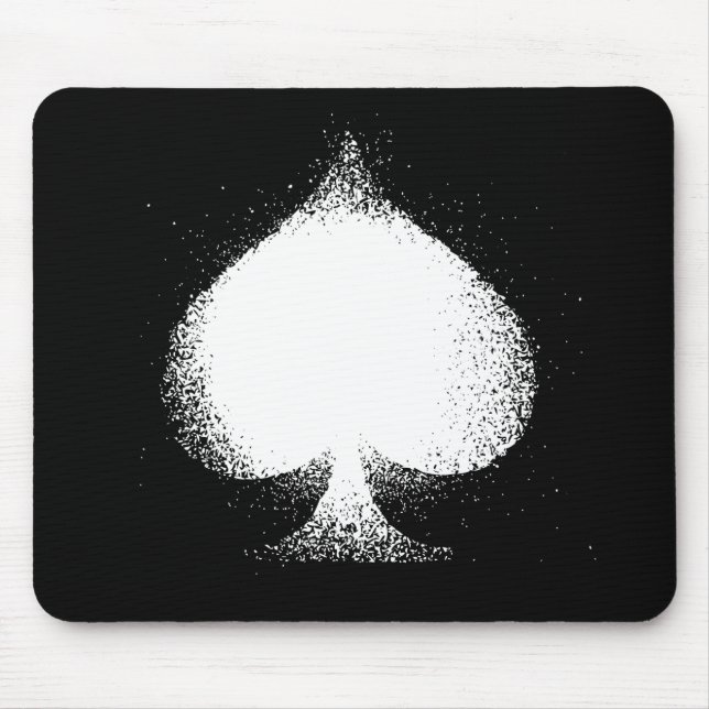 Karten-Anzug Spaten weißer Grunge Mousepad (Vorne)