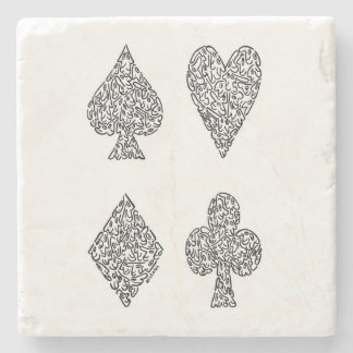 KARTEN-ANZÜGE IM SCHWARZEN STEINUNTERSETZER