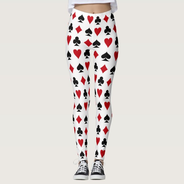 Karten-Anzugs-Poker-Art-glückliche Leggings (Vorderseite)