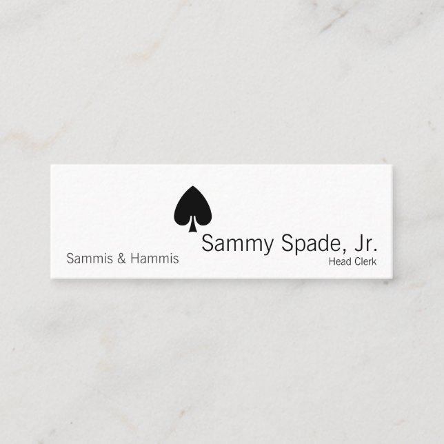 Karten-Anzugs-Spaten Mini Visitenkarte (Vorderseite)