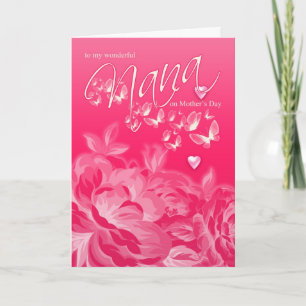 Karten-Blumen und Schmetterlinge Nana-Mutter Tages Karte