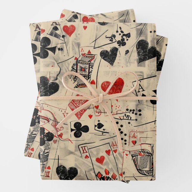 Karten Collage Muster  Geschenkpapier Set (Beispiel)