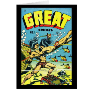 Karten Comic Buchcover Vintag