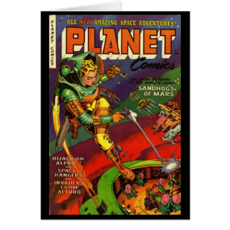 Karten Comic Buchcover Vintag
