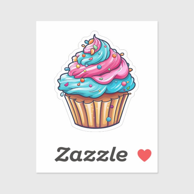 Karten-Cupcake Aufkleber (Blatt)
