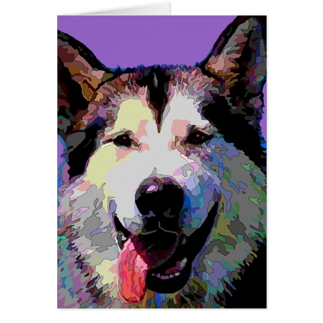 Karten der alaskischer Malamute-Blendungs-"Kiska" (Vorne)