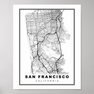 Karten der San Francisco-Halbinsel Poster