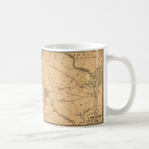 Karten des ersten Gefechts am Bull Run im Sezessio Tasse