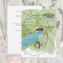 Karten-Details für das Hochzeitswochenende am Genf