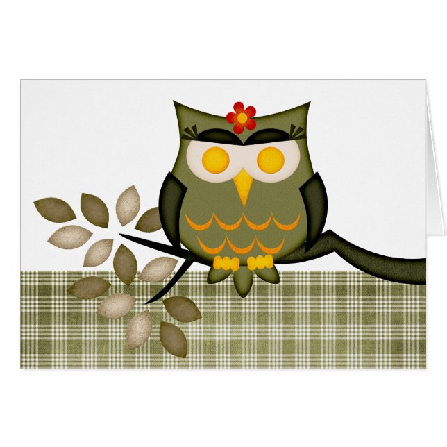 Karten-Eule im Baum (Vorderseite (Horizontal))