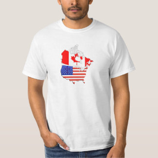 Karten-Flaggen KANADAS USA T-Shirt