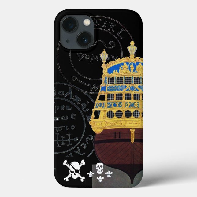 KARTEN FÜR ANTIQUE GALLEON UND PIRATE Case-Mate iPhone HÜLLE (Rückseite)