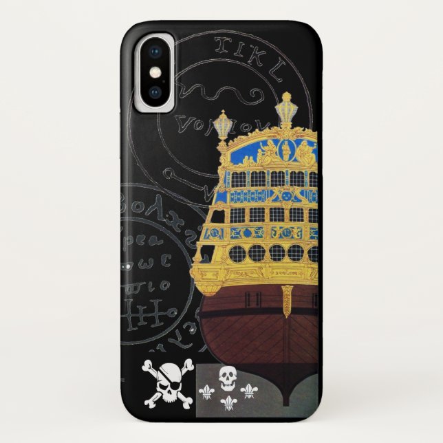 KARTEN FÜR ANTIQUE GALLEON UND PIRATE Case-Mate iPhone HÜLLE (Rückseite)