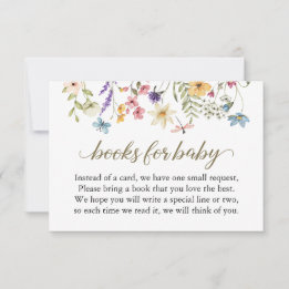 Karten für Baby Shower Buchwunsch Wildblumen