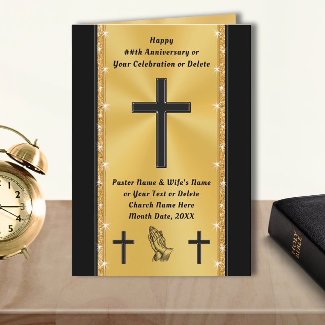 Karten für das personalisierte, kirchliche oder Pa (Pastor Anniversary Cards, personalised. Church Anniversary Cards or Pastor Appreciation Cards. )