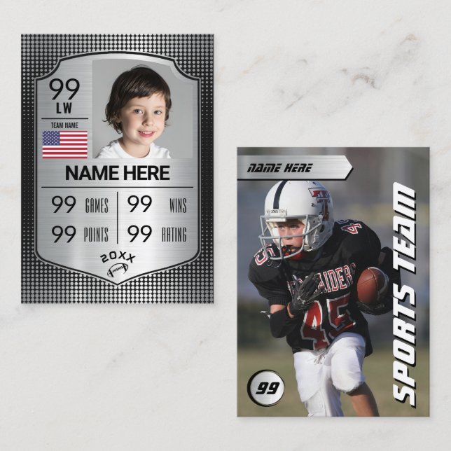 Karten für den Silberschild-Fußball-Kartenhandel (Vorne/Hinten)