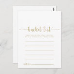 Karten für die Gold Calligraphy Simple Bucket List<br><div class="desc">Diese kalligraphischen Eimerkarten sind die ideale Lösung für einen einfachen Hochzeitsempfang oder ein einfaches Brautparty. Das einfache und elegante Design zeichnet sich durch klassische und extravagante Schriftzeichen in Gold aus. Ändern Sie den Wortlaut in Anzug jedes Lebensereignisses. Das Schild der Schaufelliste wird separat verkauft.</div>