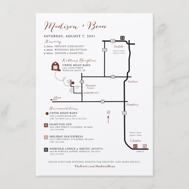 Karten für die Hochzeit - CUSTOM für MADISON (Vorderseite)