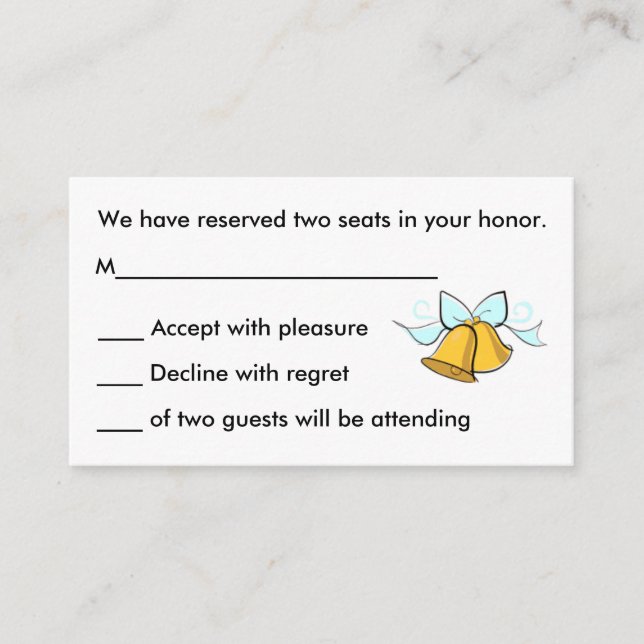 Karten für die Hochzeit von R.S.V.P. (Vorderseite)