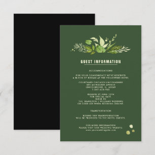 Karten für die Hochzeitdetails Green Black Botan