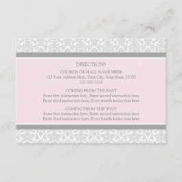 Karten für die Hochzeitrichtung Rosa Grau Damask