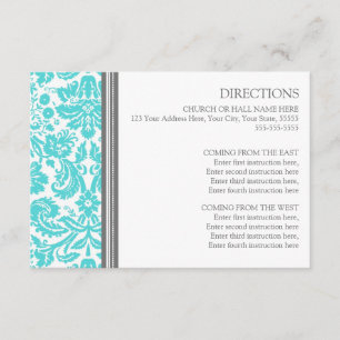Karten für Hochzeiten Aqua Gray Damask