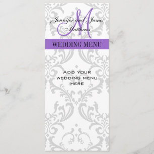 Karten für Hochzeiten Damask Monogramm Lila