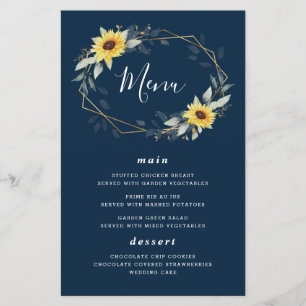 Karten für Hochzeiten von Sonnenblumen Navy, Geome