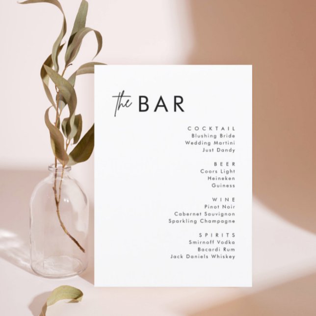 Karten für Minimalistische 12x18 Wedding Drinks Ba (Von Creator hochgeladen)