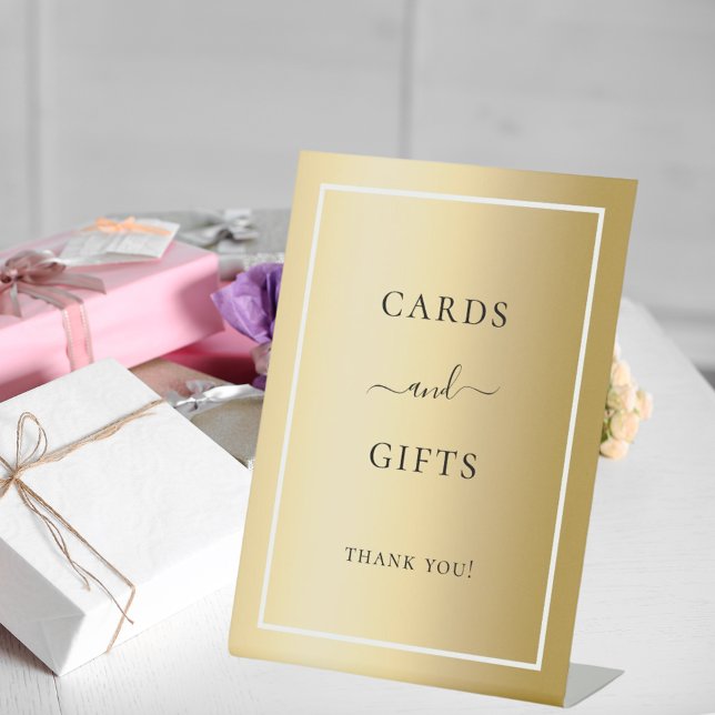 Karten geben Gold-Party Sockelschild (Von Creator hochgeladen)