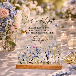 Karten & Geschenke Blaue Glocken Wildblumen Brautp Acrylschild