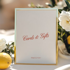 Karten & Geschenke Elegantes Rot & Elfenbeinheirat