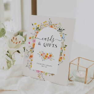 Karten & Geschenke   Florale Boho-Hochzeit Sockelschild