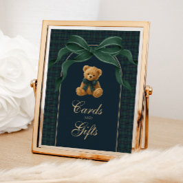 Karten & Geschenke: Karierter Polo-Teddybär-Baby-P Poster