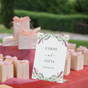 Karten Geschenke Lavendel rosa floral Grün Sockelschild