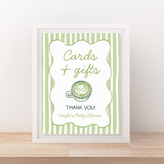 Karten & Geschenke Matcha-Grüntee-Baby-Shower Poster