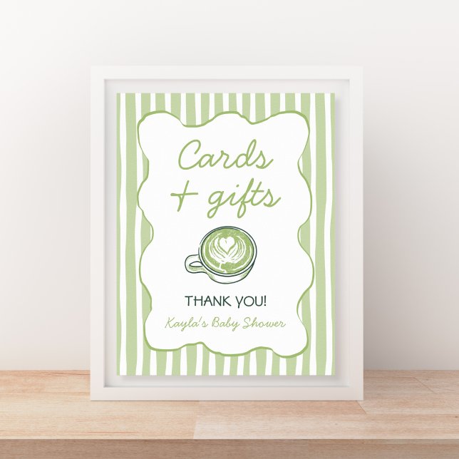 Karten & Geschenke Matcha-Grüntee-Baby-Shower Poster (Cards & Gifts Matcha Green Tea Baby Shower Poster)