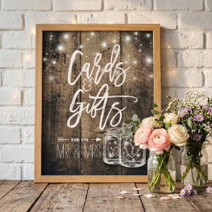Karten & Geschenke Rustikale Hochzeit Holz Mason J Poster