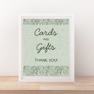 Karten & Geschenke Salbeigrün Florale Handschrift- Poster