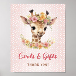 Karten Geschenke Table Giraffe Safari Baby Girl Du Poster
