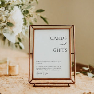 Karten Geschenke Tisch Danke Elegant Schwarz Weiß  Poster