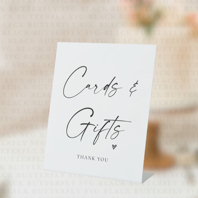 Karten & Geschenke Tischständer Schilder (Cards & Gifts Wedding Pedestal Sign)