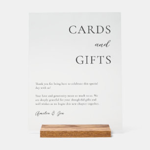 Karten Geschenktisch Danke elegant Schwarz-weiß Acrylschild